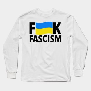 F Fascism - Censored with Ukrainian Flag Long Sleeve T-Shirt